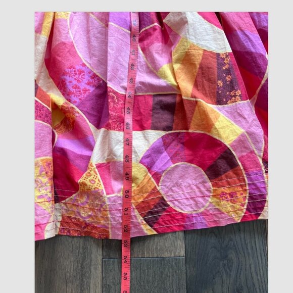 Farm Rio Patch Twirl One Shoulder Maxi Dress Size XL 100% Cotton Pink Red Multi - Picture 8 of 12